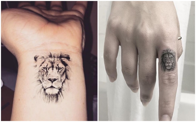 Hình mặt sư tử kích thước nhỏ trên cổ tay hay ngón tay thể hiện tính cách sống mạnh mẽ, thích tự do