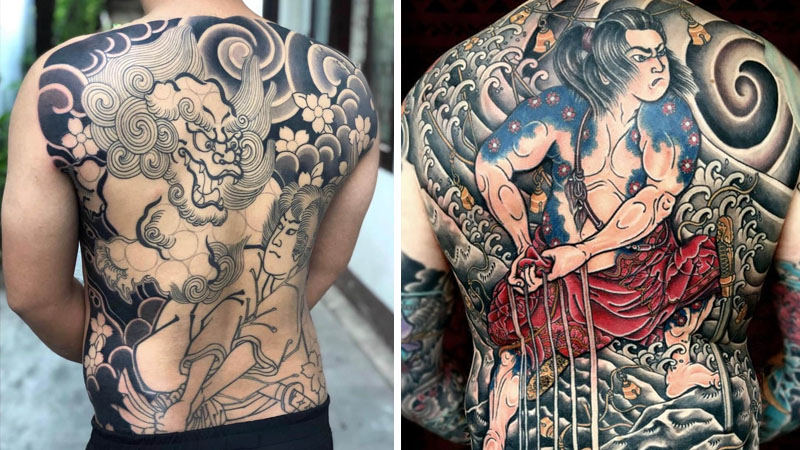 Hình xăm Nhật cổ Yakuza tattoo full lưng họa tiết vô cùng sống động