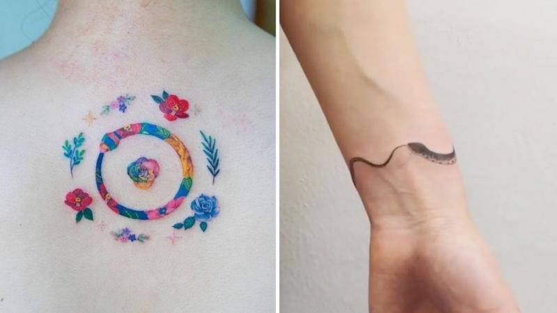 Hình tattoo rắn cắn đuôi tượng trưng cho sự tái sinh