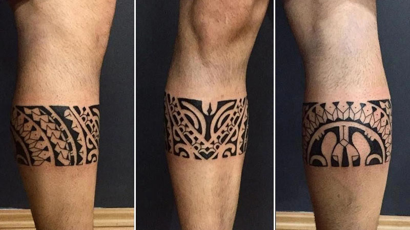 Xăm maori bắp chân thể hiện sự mạnh mẽ trong từng bước đi